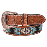 Hilason Hand Carved Western Leather Men Women Belt Beaded