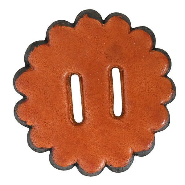 Hilason Slotted Scalloped Leather Rosette Concho Saddle Tack Tan 1-3/4" - Uhorse