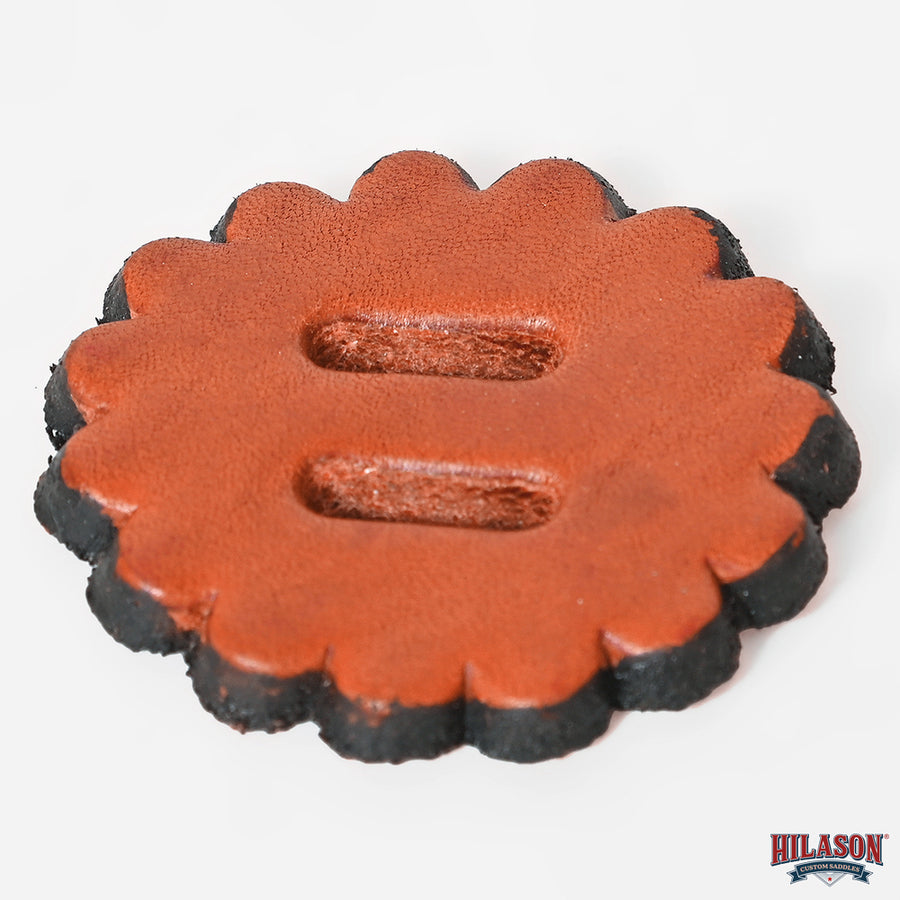 Hilason Slotted Scalloped Leather Rosette Concho Saddle Tack Tan 1-3/4"