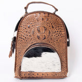 American Darling Backpack Hair On Crocodile Embossed Genuine Leather Western Women Bag | Backpack for Women | Laptop Backpack |Backpack Purse | Travel Backpack
