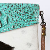 American Darling Envelope Crocodile Embossed Hair on Genuine Leather Western Women Bag Handbag Purse | Envelope Bag for Women | Cute Envelope Bag | Envelope Purse