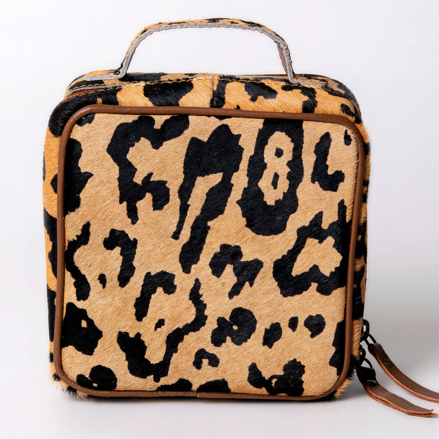 American Darling Jewelry Case for Women - Hair-On Cowhide Genuine Leather Travel Organizer with YKK Zipper