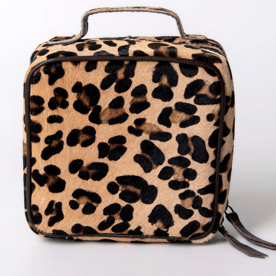 American Darling Jewelry Case for Women - Hair-On Cowhide Genuine Leather Travel Organizer with YKK Zipper