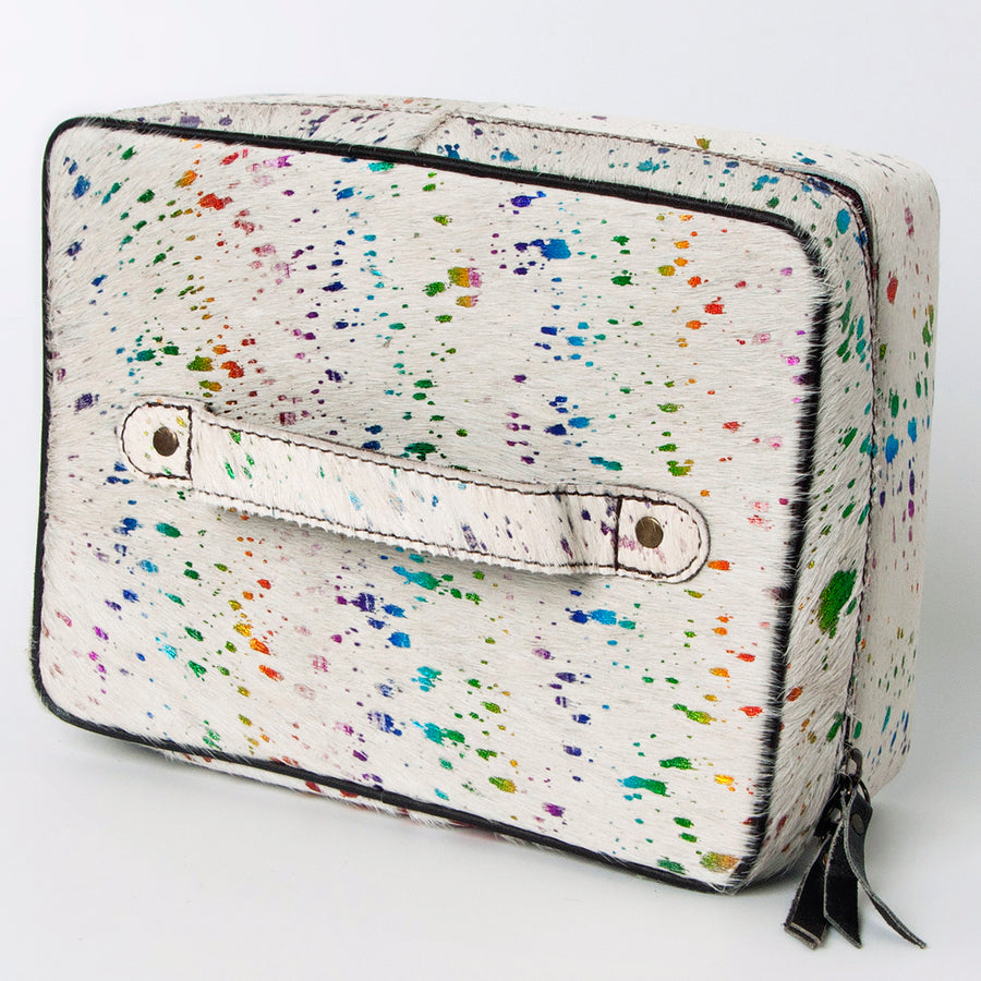 American Darling Genuine Leather Hair-On Cowhide Travel Jewelry Case - Uhorse