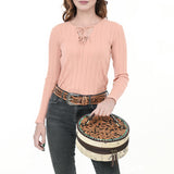 American Darling Jewelry Case Hand Tooled Hair-On Genuine Leather Women Bag Western Handbag Purse | Organizer for Travel