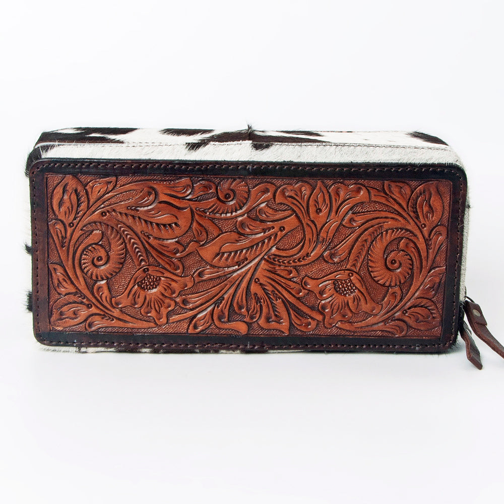 American Darling ADBGA318A Jewelry Case Hand Tooled Hair-On Genuine Leather Women Bag Western Handbag Purse