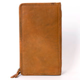 American Darling Jewelry Case for Women - Hair-On Cowhide, Hand Tooled Floral Carved Genuine Leather Travel Organizer