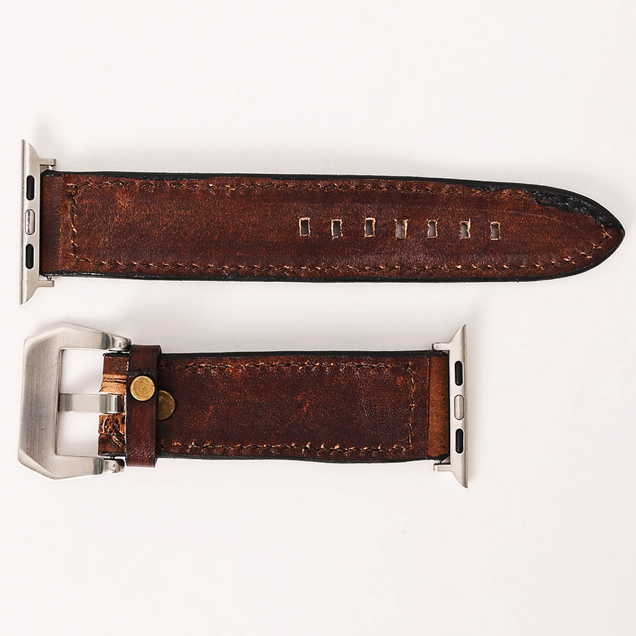 American Darling Beautifully Hand Tooled Genuine Leather I watch Strap Men and Women Unisex