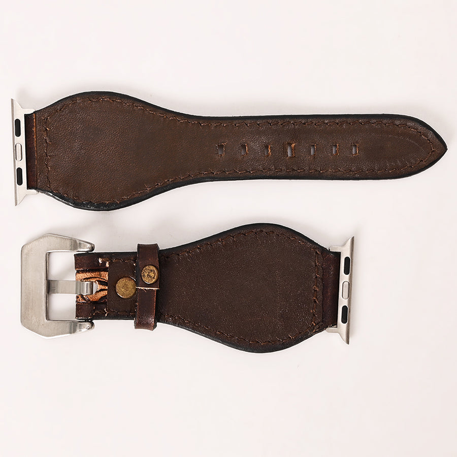 American Darling Beautifully Hand Tooled Painted Genuine Leather I watch Strap Men and Women Unisex