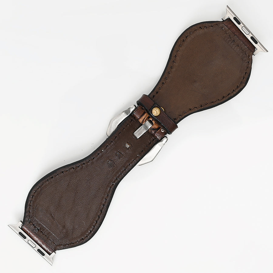 American Darling Beautifully Hand Tooled Painted Genuine Leather I watch Strap Men and Women Unisex