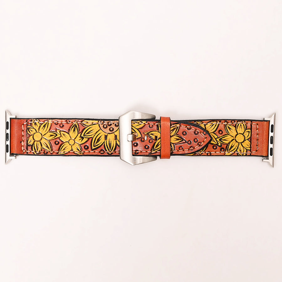 American Darling Beautifully Hand Tooled Genuine Leather I watch Strap Men and Women Unisex