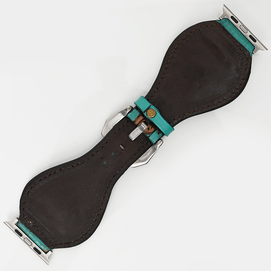 American Darling Beautifully Hand Tooled Painted Genuine Leather I watch Strap Men and Women Unisex