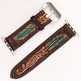 American Darling ADWAR111-45 Beautifully Hand Tooled Genuine American Leather I watch Strap Men and Women Unisex