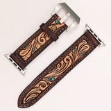 American Darling ADWAR112-45 Beautifully Hand Tooled Genuine American Leather I watch Strap Men and Women Unisex