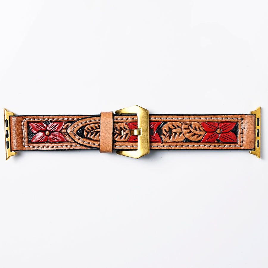 American Darling Beautifully Hand Tooled Genuine Leather I watch Strap Men and Women Unisex