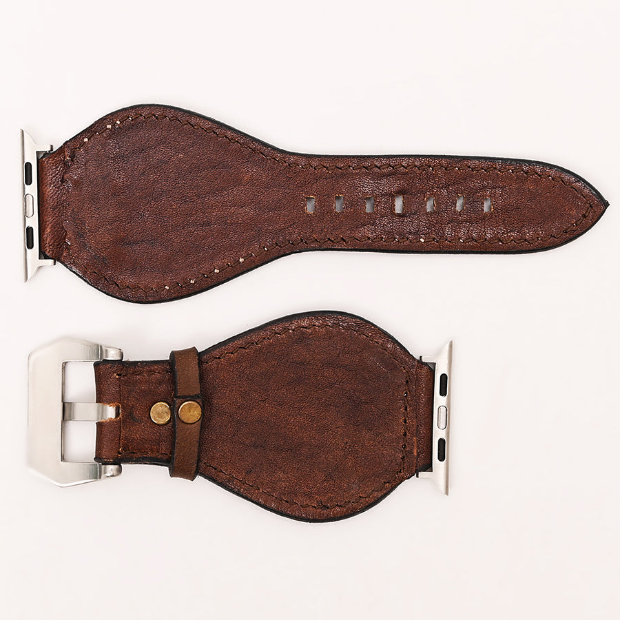 American Darling Beautifully Hand Tooled Painted Genuine Leather I watch Strap Men and Women Unisex