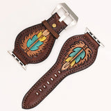 American Darling ADWAR115-45 Beautifully Hand Tooled Genuine American Leather I watch Strap Men and Women Unisex