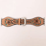 American Darling Floral Hand Tooled I watch Men Women Genuine Leather Strap