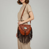 American Darling Cross Body Hand Tooled Genuine Leather Western Women Bag | Brown Handbag Purse Crossbody for Cute