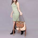 American Darling Messenger Hand Tooled Hair On Genuine Leather Western Women Bag Handbag Purse |
