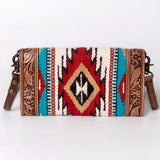 American Darling Hand Tooled Saddle Blanket Genuine Leather Women Bag Western Handbag Purse