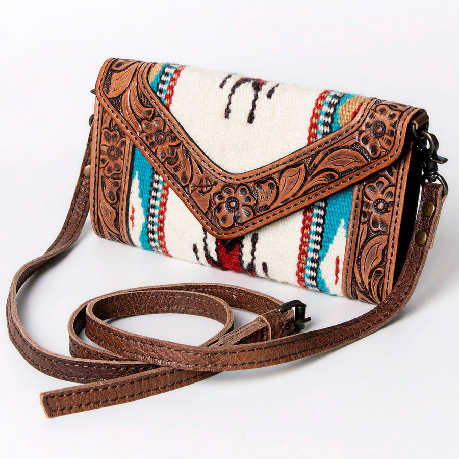 American Darling Handcrafted Hand Tooled Leather Saddle Blanket Envelope - Uhorse