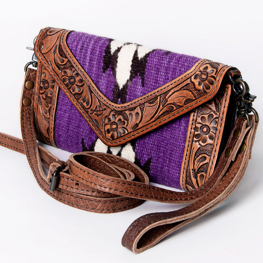 American Darling Handcrafted Hand Tooled Leather Saddle Blanket Envelope - Uhorse