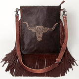 American Darling Messenger Hand Tooled Hair On Genuine Leather W.