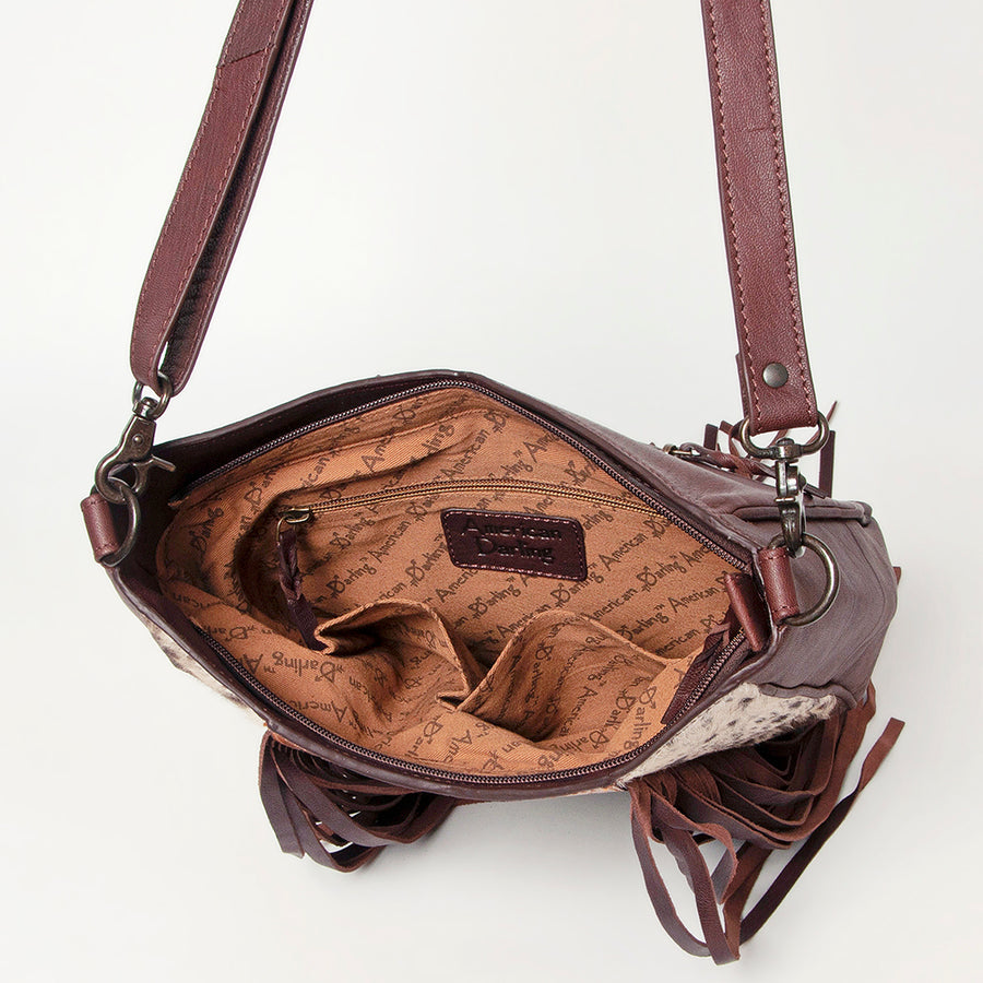 American Darling Large Crossbody Hand Tooled Hair On Genuine Leather Women Bag Western Handbag Purse