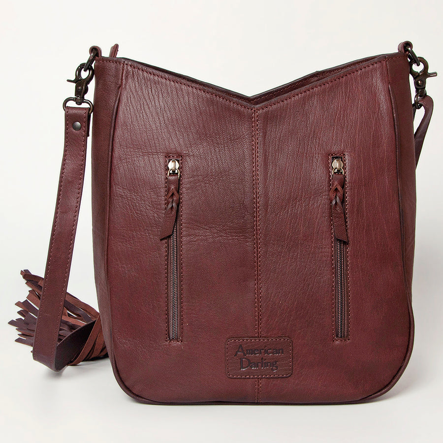 American Darling Large Crossbody Hand Tooled Hair On Genuine Leather Women Bag Western Handbag Purse