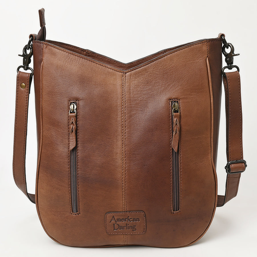 American Darling Large Crossbody Hand Tooled Hair On Genuine Leather Women Bag Western Handbag Purse