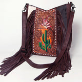 American Darling Hand Tooled Hair On Genuine Leather Women Bag Western Handbag Purse