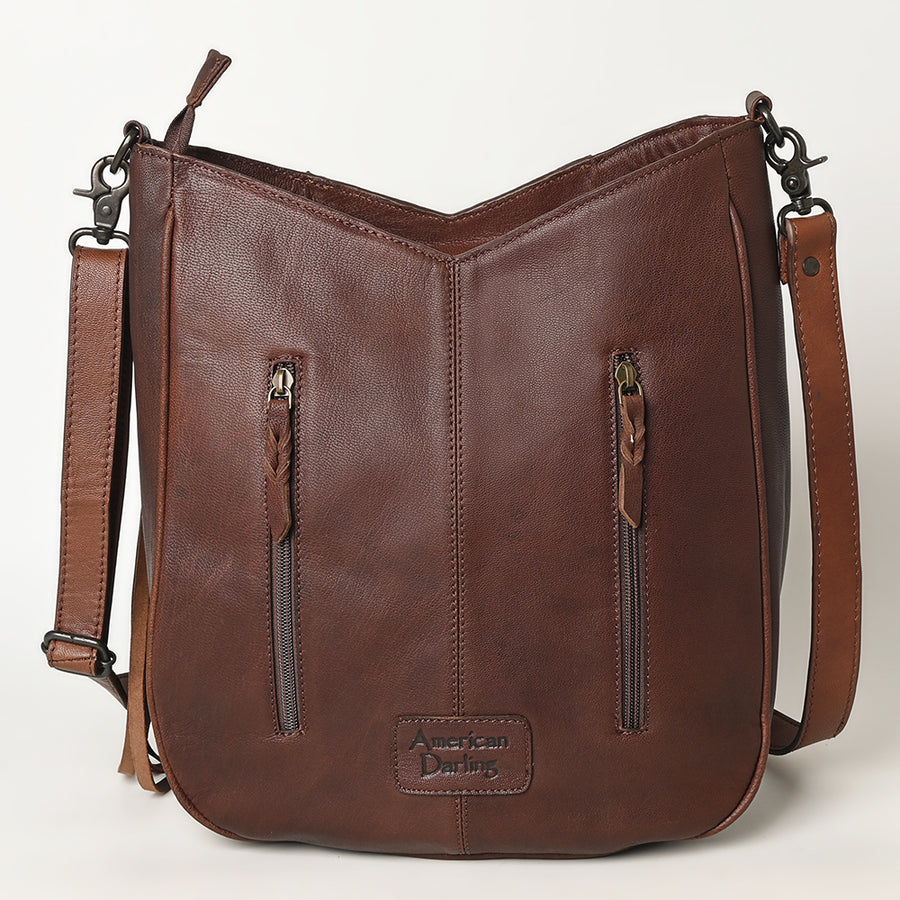 American Darling Large Crossbody Hand Tooled Hair On Genuine Leather Women Bag Western Handbag Purse