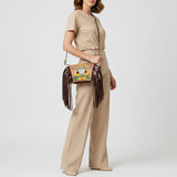 American Darling Cross Body I Hand Tooled Hair-On Genuine Leather Women Bag Western Handbag Purse