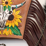 American Darling Cross Body I Hand Tooled Hair-On Genuine Leather Women Bag Western Handbag Purse