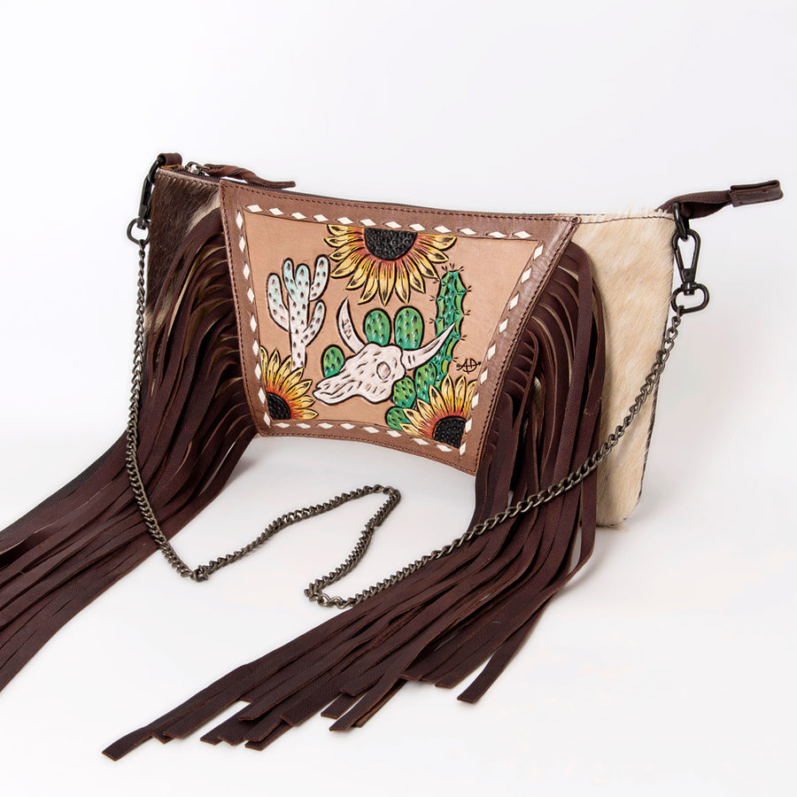 American Darling Cross Body I Hand Tooled Hair-On Genuine Leather Women Bag Western Handbag Purse - Uhorse
