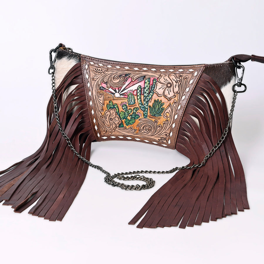 American Darling Cross Body I Hand Tooled Hair-On Genuine Leather Women Bag Western Handbag Purse - Uhorse