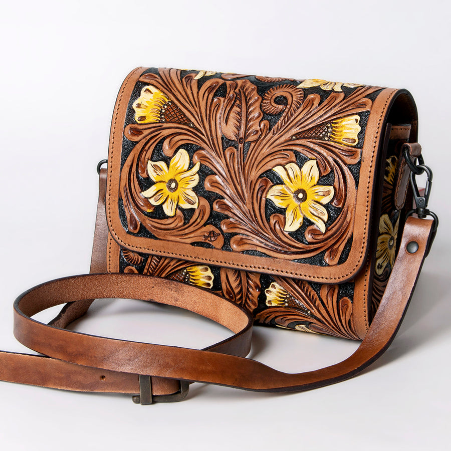 American Darling Cross Body I Hand Tooled Genuine Leather Women Bag Western Handbag Purse - Uhorse