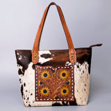 American Darling Tote Hand Tooled Hair-On Genuine Leather Women Bag Western Handbag Purse