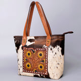 American Darling Tote Hand Tooled Hair-On Genuine Leather Women Bag Western Handbag Purse