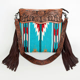 American Darling ADBGZ689 Signature Crossbody Hand Tooled Saddle Blanket Genuine Leather Women Bag Western Handbag Purse