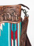 American Darling ADBGZ689 Signature Crossbody Hand Tooled Saddle Blanket Genuine Leather Women Bag Western Handbag Purse