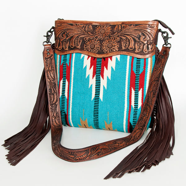 American Darling Signature Crossbody Hand Tooled Saddle Blanket Genuine Leather Women Bag Western Handbag Purse - Uhorse