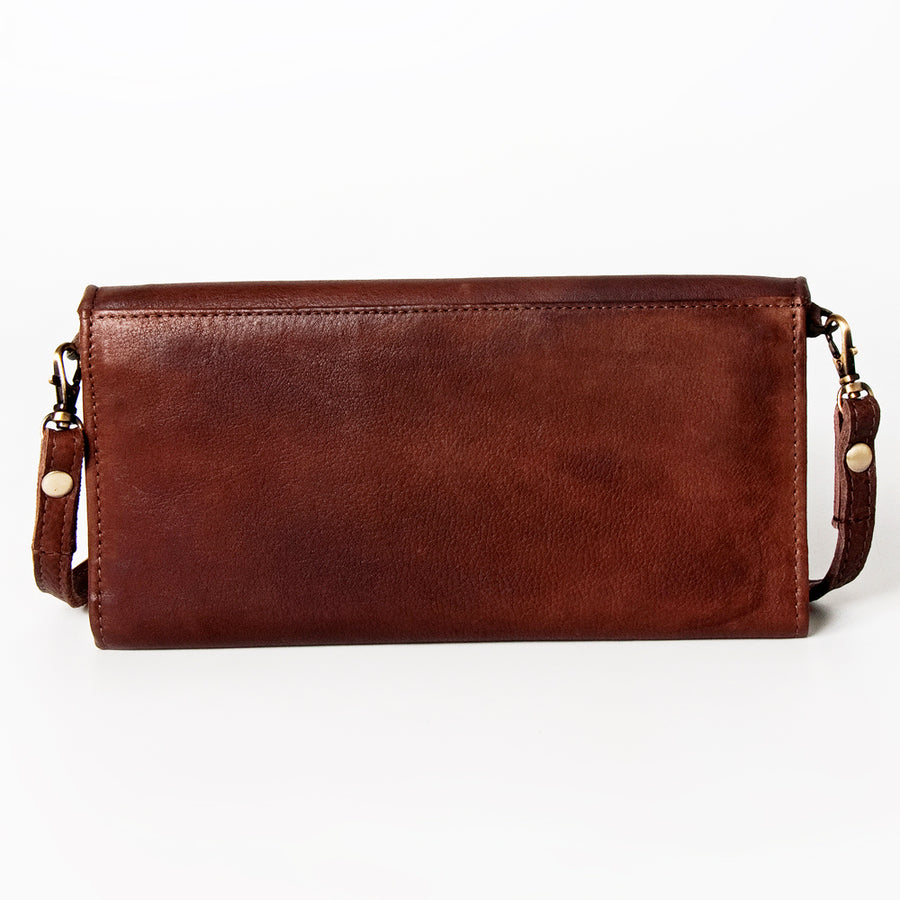 American Darling Small Cross body Bag Genuine Vegetable Tanned Leather Wallet Purse Western Handbag 4in x 1in x 8in
