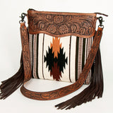 American Darling ADBGZ667 Signature Crossbody Hand Tooled Saddle Blanket Genuine Leather Women Bag Western Handbag Purse