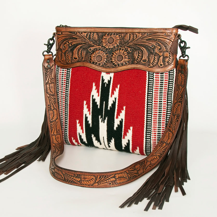 American Darling Signature Crossbody Hand Tooled Saddle Blanket Genuine Leather Women Bag Western Handbag Purse - Uhorse