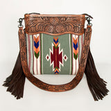 American Darling ADBGZ670 Signature Crossbody Hand Tooled Saddle Blanket Genuine Leather Women Bag Western Handbag Purse