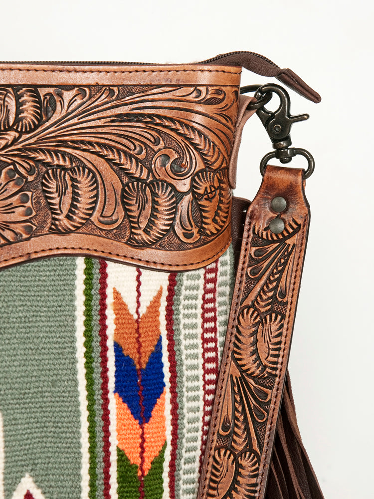 American Darling Signature Crossbody Hand Tooled Saddle Blanket Genuine Leather Women Bag Western Handbag Purse