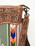 American Darling ADBGZ670 Signature Crossbody Hand Tooled Saddle Blanket Genuine Leather Women Bag Western Handbag Purse