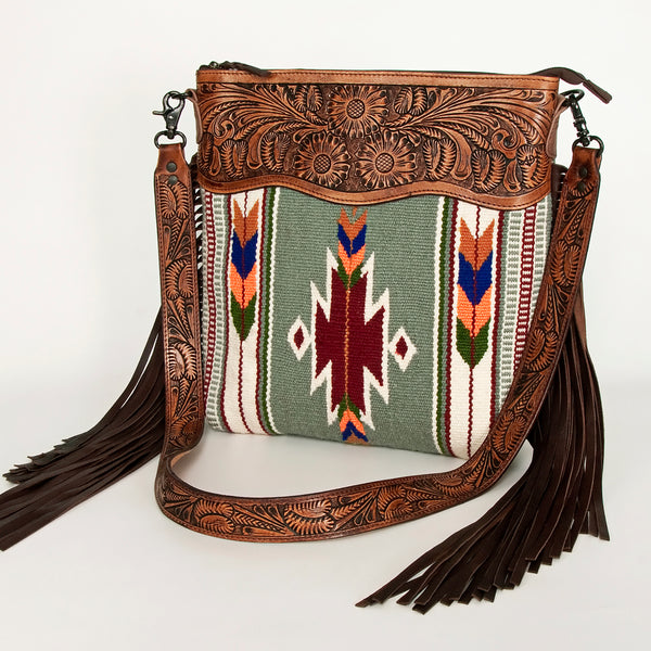 American Darling Signature Crossbody Hand Tooled Saddle Blanket Genuine Leather Women Bag Western Handbag Purse - Uhorse